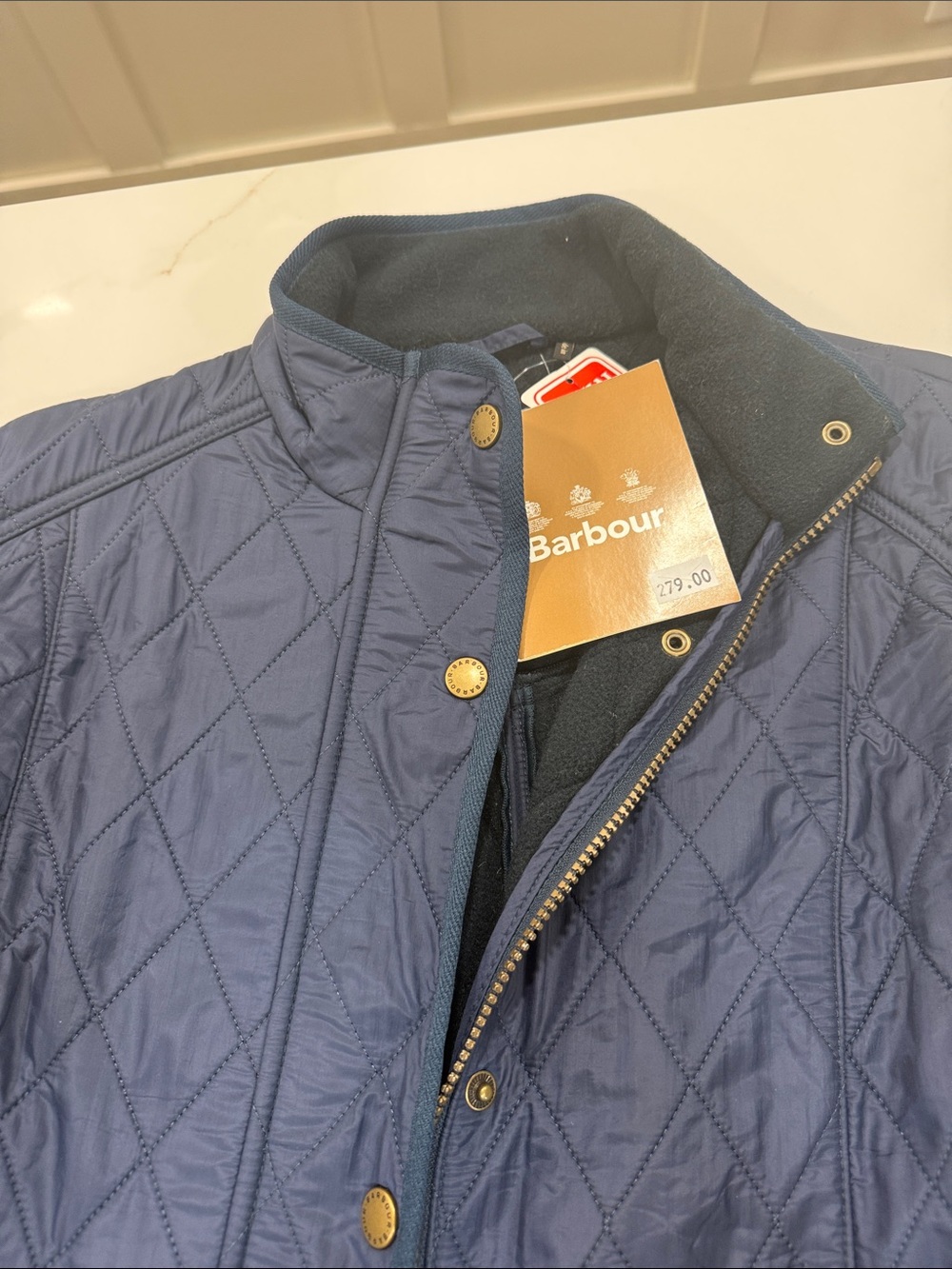 Barbour Quilted Navy Lightweight Shirt Jacket